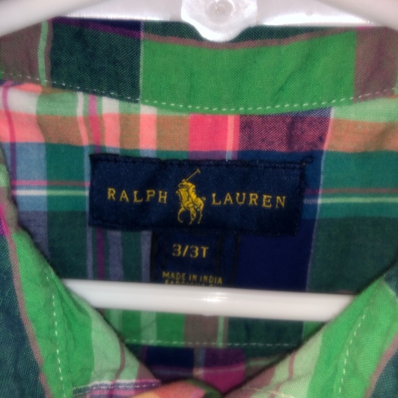 Polo Ralph Lauren button down plaid shirt 3T - Picture 4 of 7